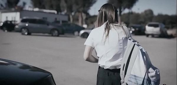  Nerdy teen takes revenge on two bullies making them DP her